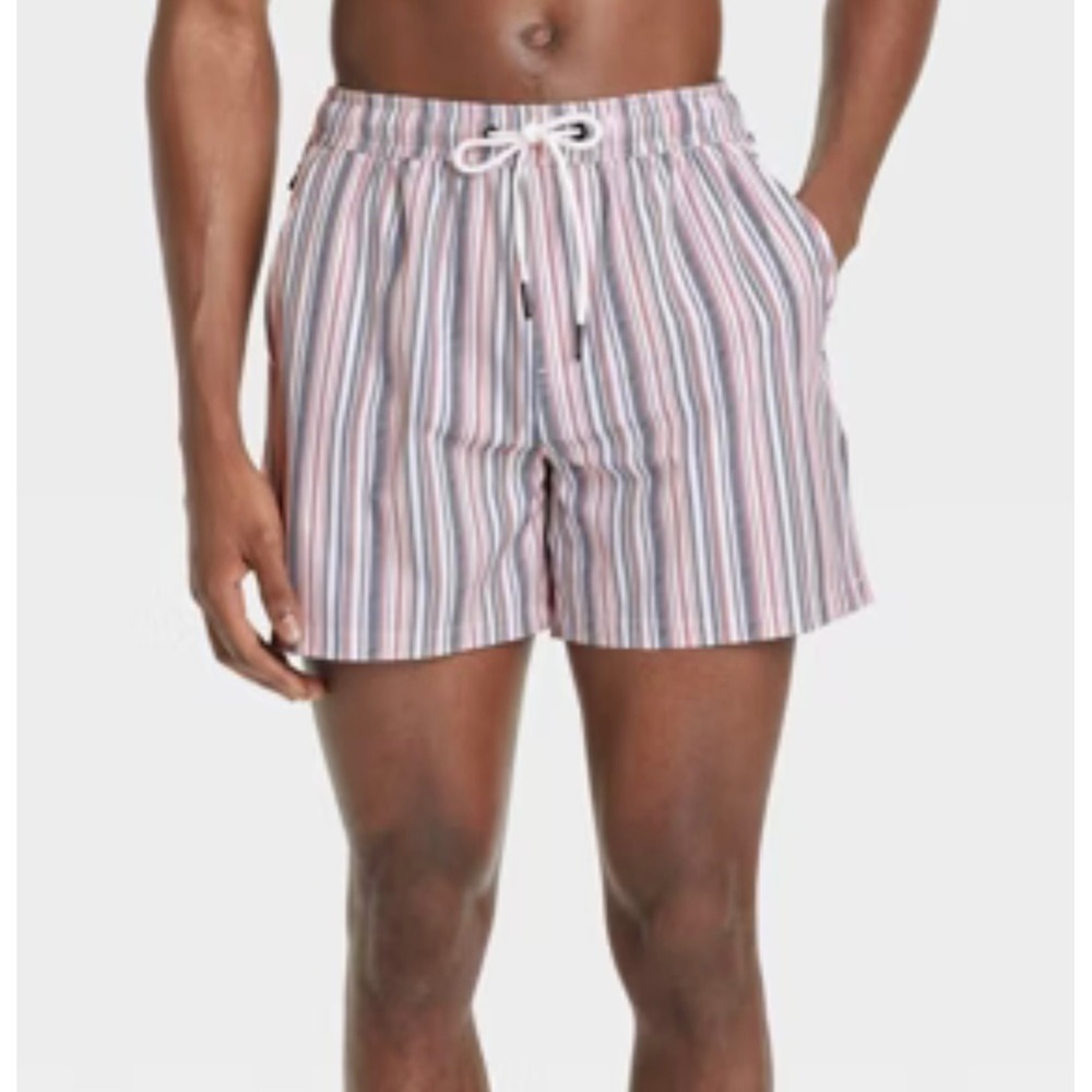 Goodfellow Men's Striped Swim Trunks  Beach‎ Shorts 5 in inseam